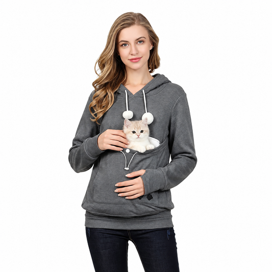 Sudadera Canguro con Capucha y Bolsillo Portamascotas
